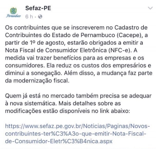 Sefaz-PE: Nota